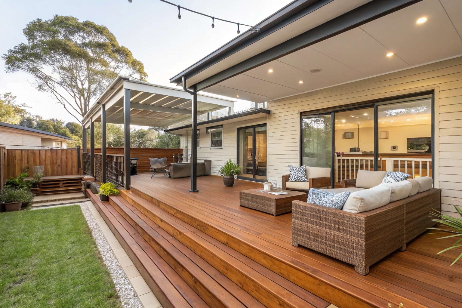 Family outdoor living space on elevated deck Ipswich