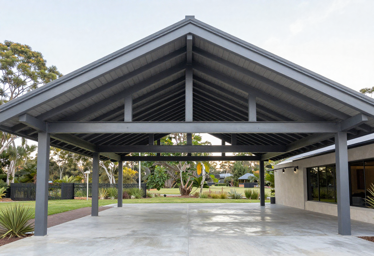 premium outdoor pavilion Construction in a Queensland backyard premium outdoor pavilion Construction in a Queensland backyard